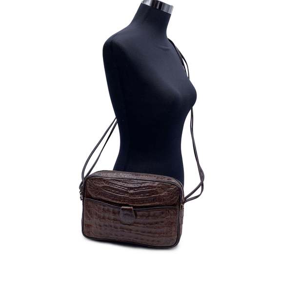 CHLOE Vintage Brown Embossed Leather Shoulder Messenger Bag - Picture 2 of 7